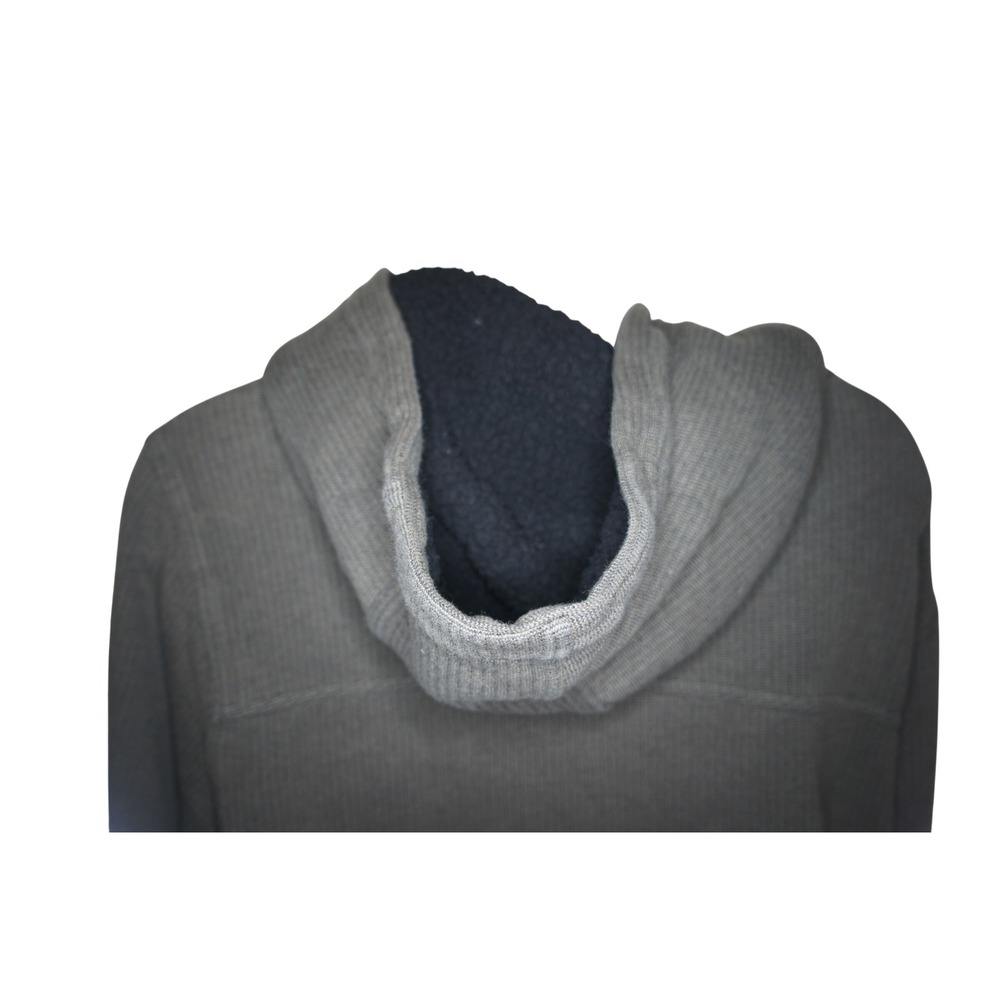 Billabong Hoodie Large Gray Waffle Knit Button Neck Pulover with Kangaroo Pocket - Picture 14 of 16